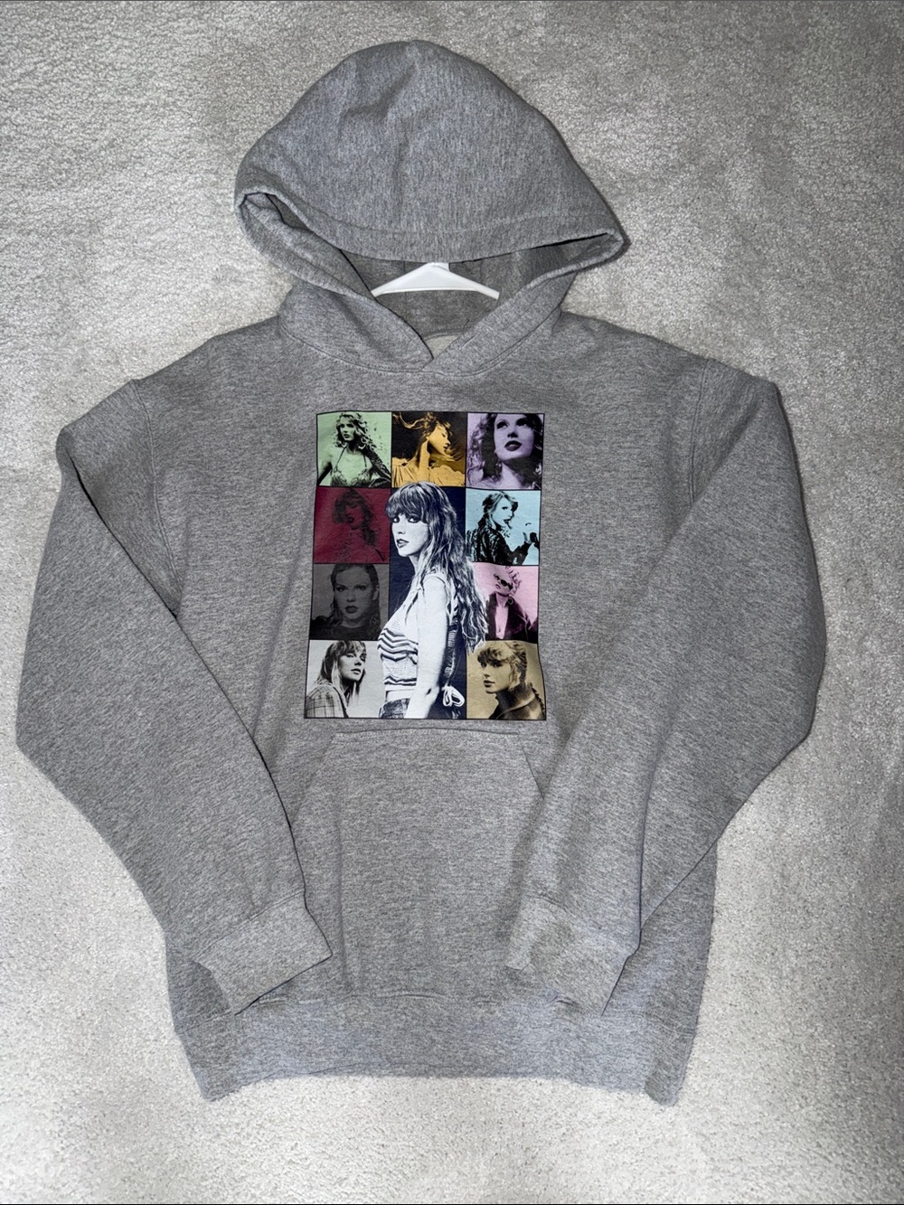Taylor Swift Gray Hoodie with Multi-Color Photo Collage